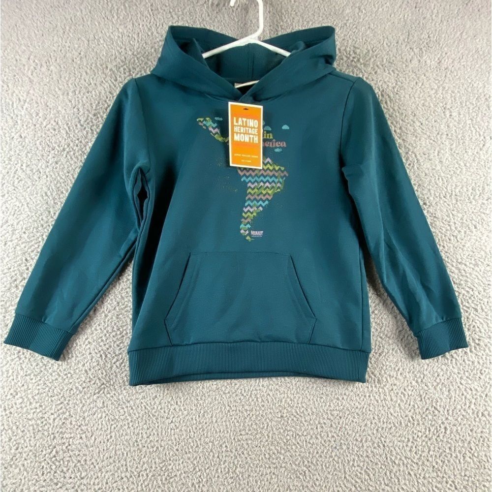 Latino Heritage Month Sweatshirt Youth Small Blue Hooded Pullover